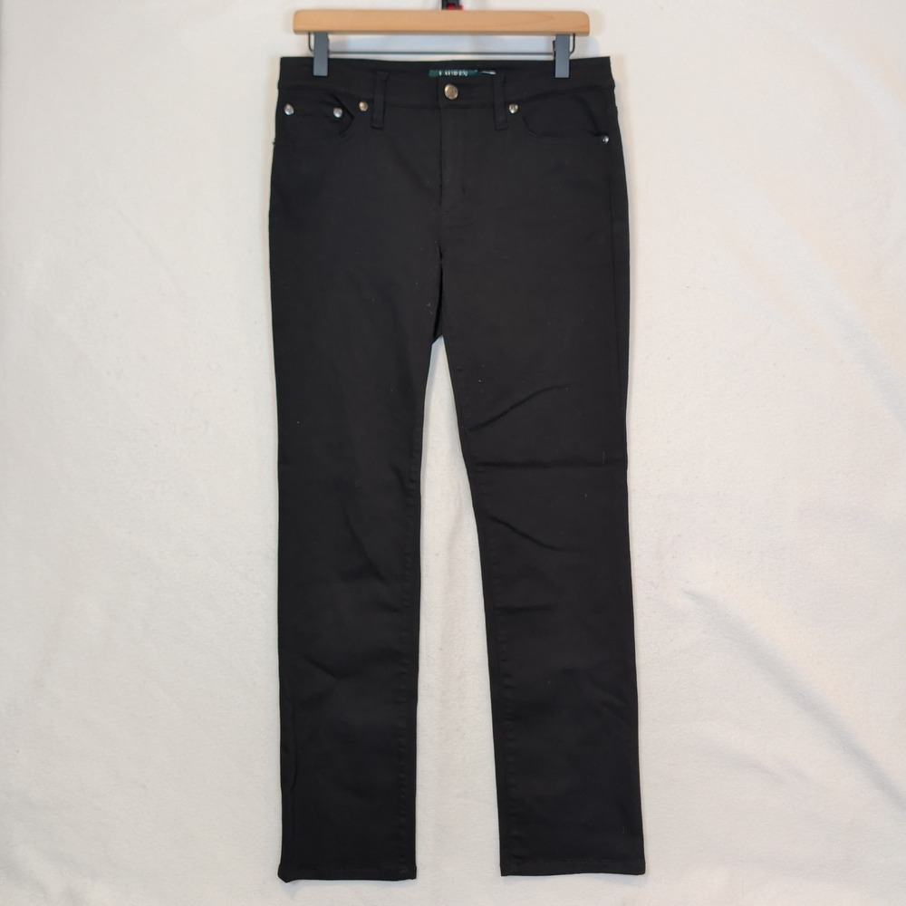 Lauren Ralph Lauren Modern Straight Curvy Black Pants Womens Size 8
